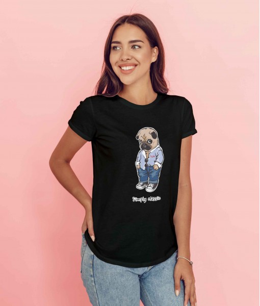 Дамска тениска с щампа Арт Simply classic fashion dog